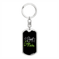 Best Gigi Ever Green Mom Keychain Stainless Steel or 18k Gold Dog Tag Keyring-Express Your Love Gifts