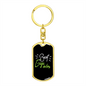 Best Gigi Ever Green Mom Keychain Stainless Steel or 18k Gold Dog Tag Keyring-Express Your Love Gifts