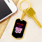Best Girl Ever Mom Keychain Stainless Steel or 18k Gold Dog Tag Keyring-Express Your Love Gifts
