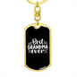 Best Grandma Ever White Mom Keychain Stainless Steel or 18k Gold Dog Tag Keyring-Express Your Love Gifts