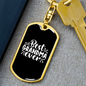 Best Grandma Ever White Mom Keychain Stainless Steel or 18k Gold Dog Tag Keyring-Express Your Love Gifts