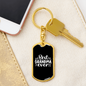 Best Grandma Ever White Mom Keychain Stainless Steel or 18k Gold Dog Tag Keyring-Express Your Love Gifts