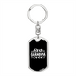 Best Grandma Ever White Mom Keychain Stainless Steel or 18k Gold Dog Tag Keyring-Express Your Love Gifts