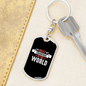 Best Grandma in the World Mom Keychain Stainless Steel or 18k Gold Dog Tag Keyring-Express Your Love Gifts