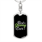 Best Granny Ever Green Mom Keychain Stainless Steel or 18k Gold Dog Tag Keyring-Express Your Love Gifts