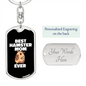 Best Hamster Mom Ever Keychain Stainless Steel or 18k Gold Dog Tag Keyring-Express Your Love Gifts