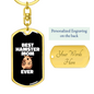 Best Hamster Mom Ever Keychain Stainless Steel or 18k Gold Dog Tag Keyring-Express Your Love Gifts