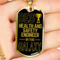 Best Health And Safety Engineer In The Galaxy Necklace Stainless Steel or 18k Gold Dog Tag w 24"-Express Your Love Gifts