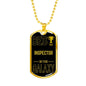 Best Inspector In The Galaxy Necklace Stainless Steel or 18k Gold Dog Tag w 24"-Express Your Love Gifts