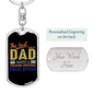 Best Kind Of Dad Raises Police Keychain Stainless Steel or 18k Gold Dog Tag Keyring-Express Your Love Gifts