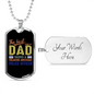 Best Kind Of Dad Raises Police Necklace Stainless Steel or 18k Gold Dog Tag 24"-Express Your Love Gifts