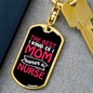 Best Kind of Mom Nurse Red Keychain Stainless Steel or 18k Gold Dog Tag Keyring-Express Your Love Gifts