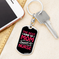 Best Kind of Mom Nurse Red Keychain Stainless Steel or 18k Gold Dog Tag Keyring-Express Your Love Gifts