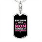Best Kind of Mom Social Worker Pink Keychain Stainless Steel or 18k Gold Dog Tag Keyring-Express Your Love Gifts