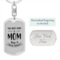 Best Kind of Mom Social Worker TranspArent Keychain Stainless Steel or 18k Gold Dog Tag Keyring-Express Your Love Gifts