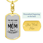 Best Kind of Mom Social Worker TranspArent Keychain Stainless Steel or 18k Gold Dog Tag Keyring-Express Your Love Gifts