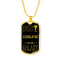 Best Legislator In The Galaxy Necklace Stainless Steel or 18k Gold Dog Tag w 24"-Express Your Love Gifts
