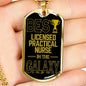 Best Licensed Practical Nurse In The Galaxy Necklace Stainless Steel or 18k Gold Dog Tag w 24"-Express Your Love Gifts