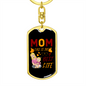 Best Life Mom Keychain Stainless Steel or 18k Gold Dog Tag Keyring-Express Your Love Gifts