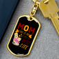 Best Life Mom Keychain Stainless Steel or 18k Gold Dog Tag Keyring-Express Your Love Gifts