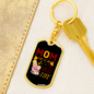 Best Life Mom Keychain Stainless Steel or 18k Gold Dog Tag Keyring-Express Your Love Gifts