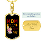 Best Life Mom Keychain Stainless Steel or 18k Gold Dog Tag Keyring-Express Your Love Gifts