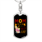 Best Life Mom Keychain Stainless Steel or 18k Gold Dog Tag Keyring-Express Your Love Gifts