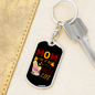 Best Life Mom Keychain Stainless Steel or 18k Gold Dog Tag Keyring-Express Your Love Gifts