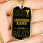 Best Lighthouse Keeper In The Galaxy Necklace Stainless Steel or 18k Gold Dog Tag w 24"-Express Your Love Gifts