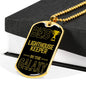 Best Lighthouse Keeper In The Galaxy Necklace Stainless Steel or 18k Gold Dog Tag w 24"-Express Your Love Gifts