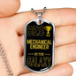 Best Mechanical Engineer In The Galaxy Necklace Stainless Steel or 18k Gold Dog Tag w 24"-Express Your Love Gifts