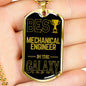 Best Mechanical Engineer In The Galaxy Necklace Stainless Steel or 18k Gold Dog Tag w 24"-Express Your Love Gifts