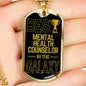 Best Mental Health Counselor In The Galaxy Necklace Stainless Steel or 18k Gold Dog Tag w 24"-Express Your Love Gifts