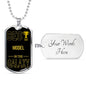 Best Model In The Galaxy Necklace Stainless Steel or 18k Gold Dog Tag w 24"-Express Your Love Gifts
