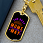 Best Mom Born in May Keychain Stainless Steel or 18k Gold Dog Tag Keyring-Express Your Love Gifts