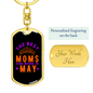 Best Mom Born in May Keychain Stainless Steel or 18k Gold Dog Tag Keyring-Express Your Love Gifts
