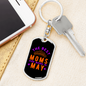 Best Mom Born in May Keychain Stainless Steel or 18k Gold Dog Tag Keyring-Express Your Love Gifts