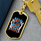 Best Mom Dad Keychain Stainless Steel or 18k Gold Dog Tag Keyring-Express Your Love Gifts