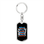 Best Mom Dad Keychain Stainless Steel or 18k Gold Dog Tag Keyring-Express Your Love Gifts