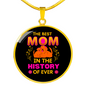 best mom dog Circle Necklace Stainless Steel or 18k Gold 18-22"-Express Your Love Gifts