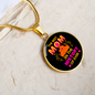 best mom dog Circle Necklace Stainless Steel or 18k Gold 18-22"-Express Your Love Gifts