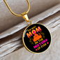 best mom dog Circle Necklace Stainless Steel or 18k Gold 18-22"-Express Your Love Gifts