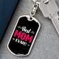 Best Mom Evah! Keychain Stainless Steel or 18k Gold Dog Tag Keyring-Express Your Love Gifts
