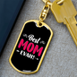 Best Mom Evah! Keychain Stainless Steel or 18k Gold Dog Tag Keyring-Express Your Love Gifts