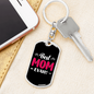 Best Mom Evah! Keychain Stainless Steel or 18k Gold Dog Tag Keyring-Express Your Love Gifts