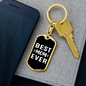 Best Mom Ever Black & White Keychain Stainless Steel or 18k Gold Dog Tag Keyring-Express Your Love Gifts