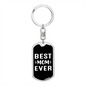 Best Mom Ever Black & White Keychain Stainless Steel or 18k Gold Dog Tag Keyring-Express Your Love Gifts