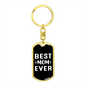 Best Mom Ever Black & White Keychain Stainless Steel or 18k Gold Dog Tag Keyring-Express Your Love Gifts