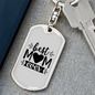 Best Mom Ever Black Heart Keychain Stainless Steel or 18k Gold Dog Tag Keyring-Express Your Love Gifts