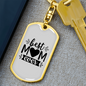 Best Mom Ever Black Heart Keychain Stainless Steel or 18k Gold Dog Tag Keyring-Express Your Love Gifts